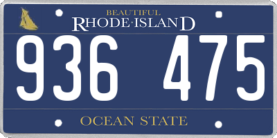 RI license plate 936475