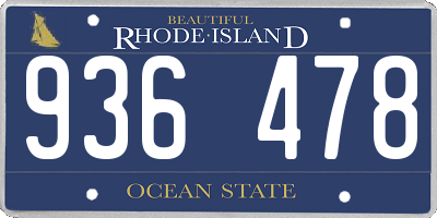 RI license plate 936478