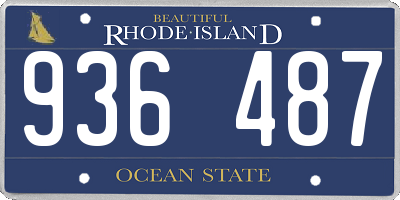 RI license plate 936487