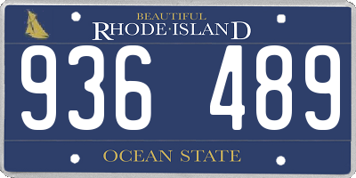 RI license plate 936489