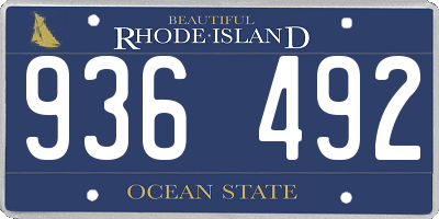 RI license plate 936492