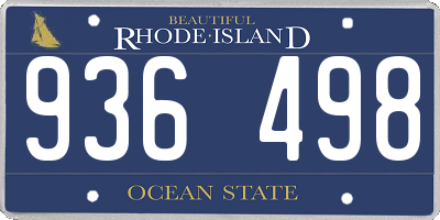 RI license plate 936498
