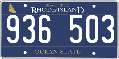 RI license plate 936503