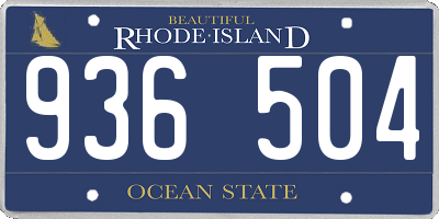 RI license plate 936504