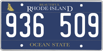 RI license plate 936509