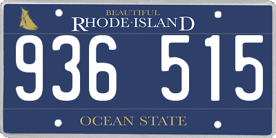 RI license plate 936515