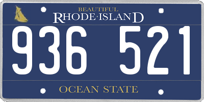 RI license plate 936521