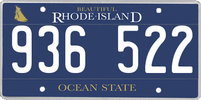 RI license plate 936522