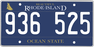 RI license plate 936525