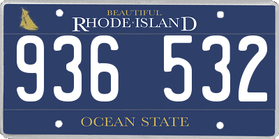 RI license plate 936532