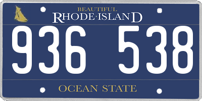 RI license plate 936538