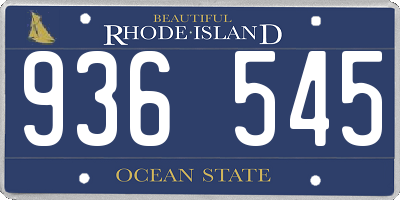 RI license plate 936545