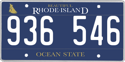 RI license plate 936546
