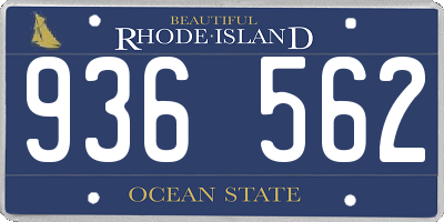RI license plate 936562