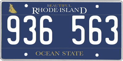 RI license plate 936563