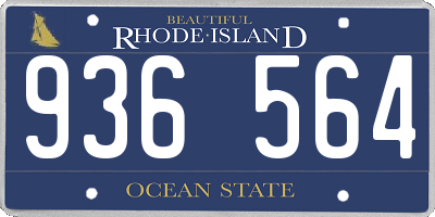 RI license plate 936564