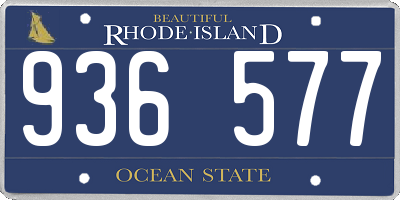 RI license plate 936577