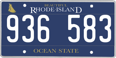 RI license plate 936583