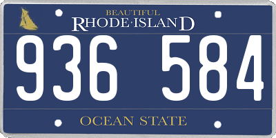 RI license plate 936584