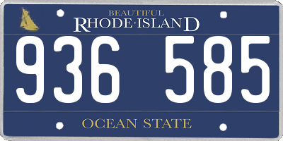 RI license plate 936585