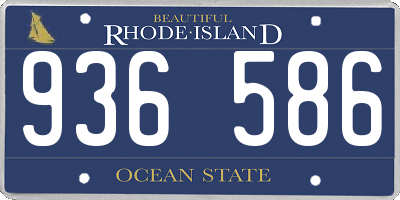 RI license plate 936586
