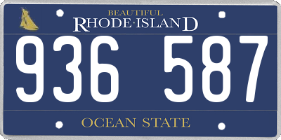 RI license plate 936587