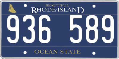 RI license plate 936589