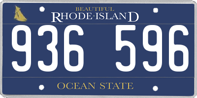 RI license plate 936596