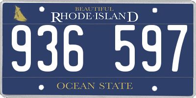 RI license plate 936597