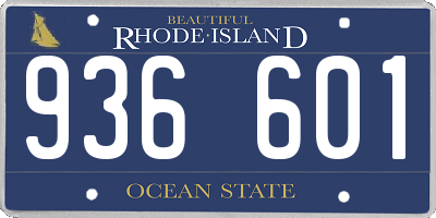 RI license plate 936601
