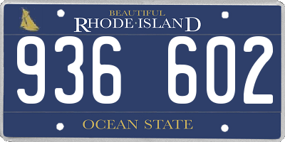 RI license plate 936602