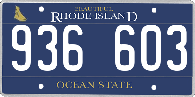 RI license plate 936603