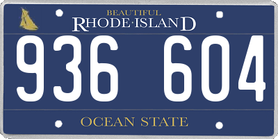 RI license plate 936604