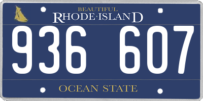 RI license plate 936607