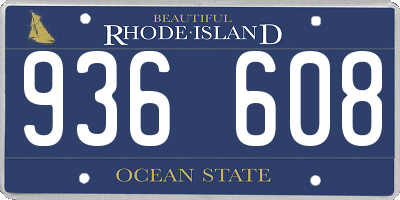 RI license plate 936608
