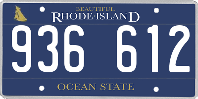 RI license plate 936612