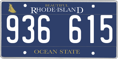 RI license plate 936615