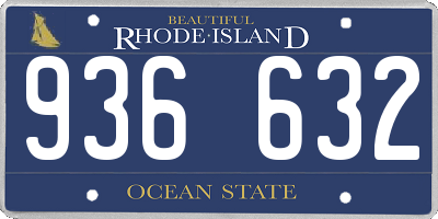 RI license plate 936632