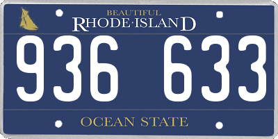 RI license plate 936633