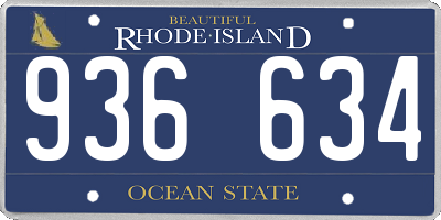 RI license plate 936634