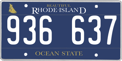 RI license plate 936637