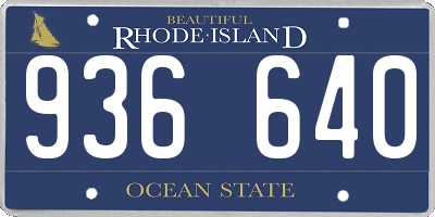 RI license plate 936640