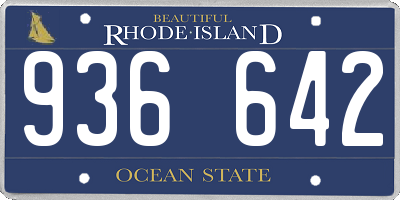 RI license plate 936642