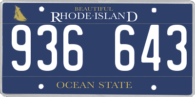 RI license plate 936643