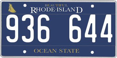 RI license plate 936644