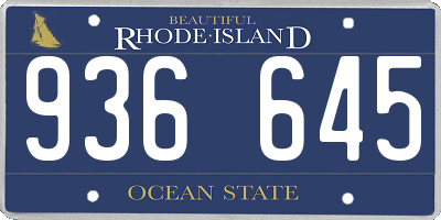 RI license plate 936645