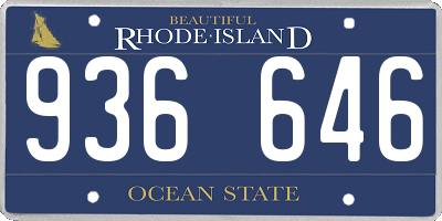 RI license plate 936646