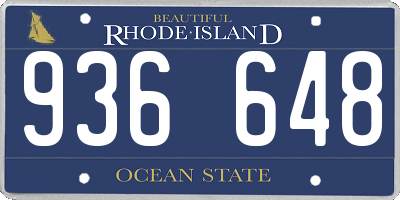 RI license plate 936648