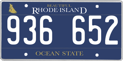 RI license plate 936652