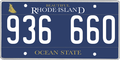 RI license plate 936660